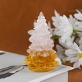 Sapin de Noël en résine de cristal rose et ambre, décoration de table élégante - 55 Quartz rose + Citrine