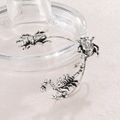 Gotische Ohrklemme mit Skorpion und Käfer in Vintage-Silber-Optik für Damen - Einzelner Silber Insekten Ohrmanschette Stil (5416)