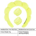 Yellow sponge cloud headband and wristband set for face washing and skincare routines - 12-towel-fabric Light Yellow Headband + 1 Pair Of Headbands