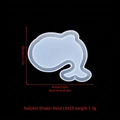 Translucent dolphin quicksand silicone mold for DIY resin jewelry making, 61x55mm size - Dolphin Quicksand Mold LS#28