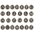 Pendentifs alphabet A-Z en émail noir et finition dorée pour bijoux personnalisés - 26 Pièces/Ensemble / Noir-Ensemble Complet 26 Lettres