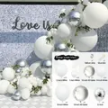 125pcs white and silver balloon arch kit with 4D foil balloons for wedding party decor - Silver White Set 04
