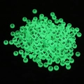 G-letter luminous round flat beads glowing green in the dark for DIY crafts - Letter G / Luminous Green