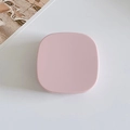 Minimalist square contact lens case in matte pink finish with rounded corners - Pink