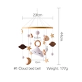 Wooden cloud theme baby crib mobile with hanging moon, stars and knitted balls toys - Cloud Mobile