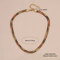 6mm Edelstahl-Schlangenkette mit Leopardenmuster in Gold und Schwarz für Damen - 3# Gestreifte Halskette