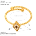 Detail showing 17mm inner diameter and 1mm thickness of the 18K gold plated zircon ring - Round Zirconia Style (SR334G)