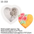 White silicone heart rose mold and yellow soap with I LOVE U embossed text - I LOVE U Rose Heart / Gray