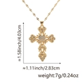 Golden cross necklace with heart and zircon, dimensions 1.58x1.11 inches, 7g weight - Style H (Heart Cross/Gold Body)