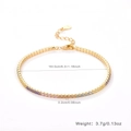 925 silver gold-plated tennis bracelet with colorful round-cut cubic zirconia stones - Bracelet - 6.3in+1.2in (16+3cm) / Gold - Multi Color Zirconia
