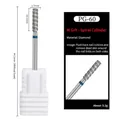 Diamond nail drill bit PG-60 with spiral cylinder head and blue ring marking - PG-60 Medium-Spiral Cylinder
