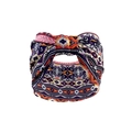 Bohemian wide elastic headband featuring colorful ethnic geometric patterns - Geometric Ethnic Bow (10451)