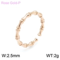 Edelstahlring im Bambus-Stil in Roségold, Breite 2,5 mm und Gewicht 2 g - Größe 6 / Roségold