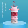 Contenitore portatile a tre strati per latte in polvere con tappo a giraffa rosa - Stile di Impilamento Multistrato / Rosa Pesca Chiaro