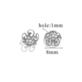 Silver 8mm stainless steel petal bead cap with 1mm hole for DIY jewelry making - Style OS