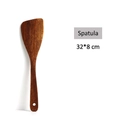 Acacia wood slanted spatula with long handle and natural grain finish, 32x8 cm size - Angled Turner / 32*8cm