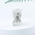 Miniature Schnauzer puppy figurine made of clear crystal resin with a seated pose - 12 Phantom Quartz