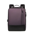 Mochila para portátil en color púrpura y negro con puerto USB para negocios y trayecto - Morado