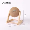 Small cat toy featuring a 12cm sisal rope ball on a wooden stand for scratching - L-shaped Small