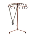Rotating bronze iron jewelry rack with multiple hooks and stable tripod base - Bronze Triangle Base