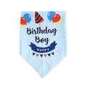 Bandana azzurra per cani Birthday Boy con stampa di palloncini per compleanni - Palloncino Blu