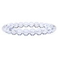 Minimalist 8mm white crystal bead bracelet with smooth polished natural stones - White Crystal