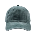 Detail of dark green washed cotton baseball cap with ventilation eyelets and reinforced stitching - Dark Green