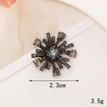 Accessorio gioiello a stella vintage con cristalli neri e finitura oro, 2,3cm larghezza - Fiore (Grigio)