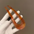 Pic à cheveux en forme de U motif écaille de tortue en résine d'acétate premium - Épingle à Cheveux en U en Acétate Café Caramel (112#)