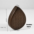 Dark walnut wood teardrop display stand for body jewelry with precise dimensions - Style 10-Pin Type / Teardrop Threadless Push-in