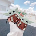 3D Grogu silicone case for AirPods Pro 2 with black carabiner keychain attachment - Yoda + Carabiner / AirPods 1/2 Gen