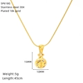 Collana con ciondolo a coccinella dorata in acciaio inossidabile 304 con strass bianchi - Stile Coccinella (SP618G)