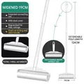 Long-handle pet hair lint roller with 19cm wide adhesive surface and 124cm length - 19cm Long & Short Dual Use