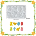 Translucent silicone resin mold with 8 animal shapes including dog panda and owl designs - Animal Series