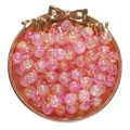 DIY jewelry beads in pink and orange crackle glass for handmade bracelet making - 50Pcs/10mm / Floral Style Bead - Pink Yellow