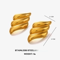 Orecchini a lobo asimmetrici dorati in acciaio inossidabile, 2,1 cm per 3,7 cm - Oro