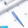 DIY beadable ballpoint pen featuring a shimmering starry blue finish with a silver tip - Glitter Morandi Blue