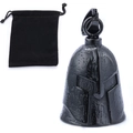 Campanella portafortuna per moto casco spartano nero con sacchetto in velluto - Con custodia in velluto nero / Nero