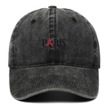 Gewassen zwarte katoenen baseballpet met Parijs borduursel en Eiffeltoren logo - Verstelbaar / Zwart