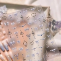 Lace butterfly and golden bow nail art stickers M-943 with elegant jewel designs - Butterfly Jewelry Style (M-943)