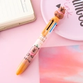 Penna a sfera a scatto 10 colori Capybara con simpatico topper in silicone 3D decorativo - Capibara Con Sciarpa