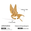 Detaillierte Größenangaben für einen goldpolierten Schwalbenring aus Edelstahl - Gold Schwalben-Design