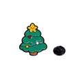 Christmas tree enamel brooch pin with green finish and festive star for holiday party - Christmas Tree with Star Decoration (CZ1187-6)