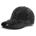 Funkelnde schwarze Streetdance Baseballkappe mit komplettem Kristall- und Strassbesatz - 55-58cm / Schwarz
