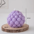 Purple bubble textured geometric scented candle with cotton wick and dimension markers - Round Bubble (Lavender) / Purple