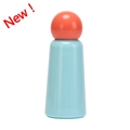 Gourde isotherme bleu clair en acier inoxydable avec bouchon sphérique orange - Orange & Bleu Azur