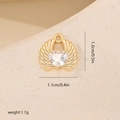 Detailed view of heart-shaped angel wing pendant with dimensions and weight info - Gold Angel Wings (MYYX00673)
