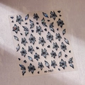 Holographic butterfly and flower nail art stickers M-707 with rainbow laser effect - Butterfly Flower Style (M-707)