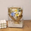 Mini artificial bouquet gift box with blue and yellow flowers in eternal flower packaging - Blue & White Rose