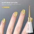 Golden Cat's Eye nail polish 04 Fireworm with bright shimmer and glossy finish - Porcelain White Glass Bead 04